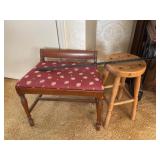 Vintage Bench & Stool