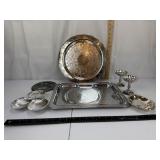 Mixed Silver-Plated Serving Pieces