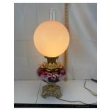 Vintage Pink Globe Table Lamp