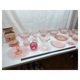 Pink Depression Glass Assortment