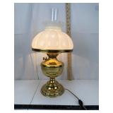 Vintage Brass Aladdin Lamp w/ Milk Glass Shade
