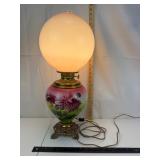 Vintage Floral Lamp 27in Globe Shade