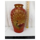 Vintage Peacock Vase 12in Tall