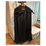 Vintage Black Fur Cape Cloak