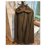 Vintage Brown Wool Cape Coat