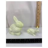 Pair of Satin Glass Rabbits