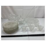 Clear Pressed Glass Serving Set