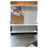 Gondola shelving, 24x96x96. With bulletin board.