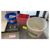 Shopping carts, flat back bucket, feed tube,