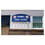 Hamel Feed Store  sign 6'x 29 1/2'  heavy plastic