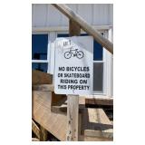 No bicycle or skateboard riding on this property