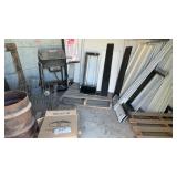 Shelving, BBQ Grill signs,  etc inside grain bin 1
