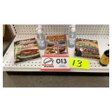 Cookbooks-3, hand sanitizer, and hand wash