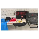 Advertisement shirts, two XL, caps, baggage