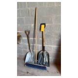Scoop shovels and push broom