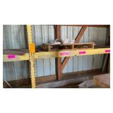 Pallet racks 2 sections on back wall