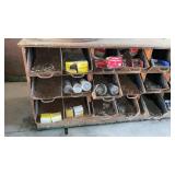 Counter and contents, metal  desk