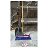 24' pushbroom, shovel,soft broom
