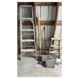 5 ft ladder, 2 step ladder, belt hoses, 48' PTO