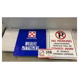 No Parking & Purina Mills signs