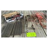 Reciprocating saw, trouble light, crowbar,