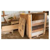 Wood Box and lumber pile
