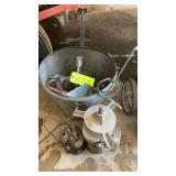 Grain spreader, sump pump-runs