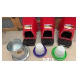 Chicken nesting boxes, feeder, and waters