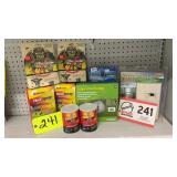 Flea spray, wasp traps, scale, insect spray