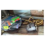 Welder supplies, helmet, jumper cables