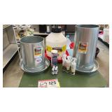 Chicken, feeder, water, and accessories