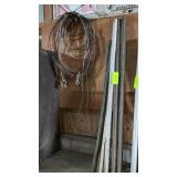 Sign posts new/rusty and collection of cables