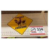 Chicken Crossing 12 x12' metal sign