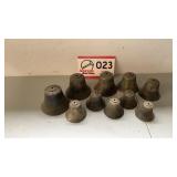 Brass hand bells-no clappers or handlers