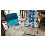 Lawn chairs and table