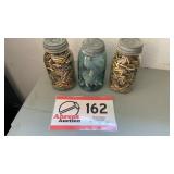 Shell casings-2 jars, blue Ball w/ rock