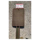 No parking this side of street sign on pole