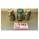 Blue Jar w/ lid and STAG caps, 2 jars of slugs