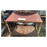 Metal table on wheels 29 tall x 24' D x 36ï¿½ Wide