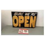 Top Most Open sign 20 1/2 x 14'