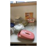 Pink Tupperware, kitchen ware