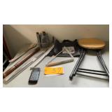 Billie Club, bracket, paddle, folding stool, t