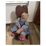 Antique child rocking chair with Bear