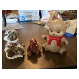 Christmas teddy bear figurine set