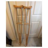 Wooden crutches