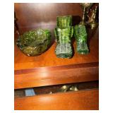 Green glass decor