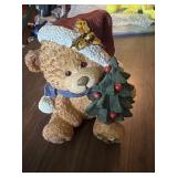 Holiday porcelain teddy bear