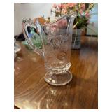 Clear compression pressed glass pitcher