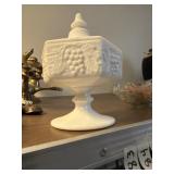 This is a vintage Imperial Glass hexagon-shaped