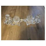 These vintage L.E. Smith crystal candle holders